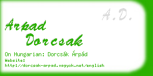 arpad dorcsak business card