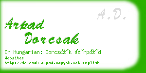 arpad dorcsak business card